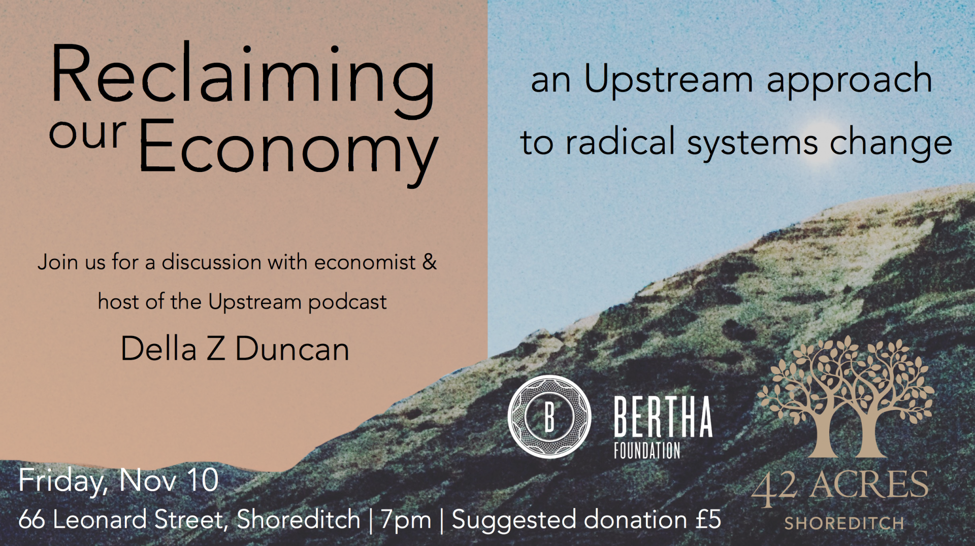 EVENT: Reclaiming our Economy with Della Z Duncan in London, 11/20